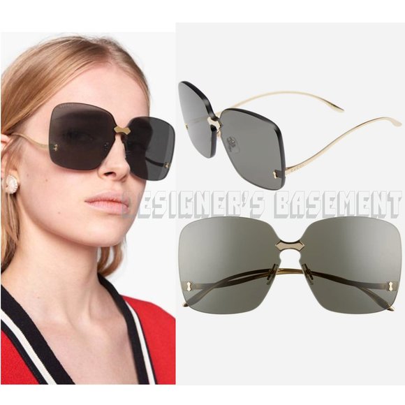 gucci 99mm rimless sunglasses